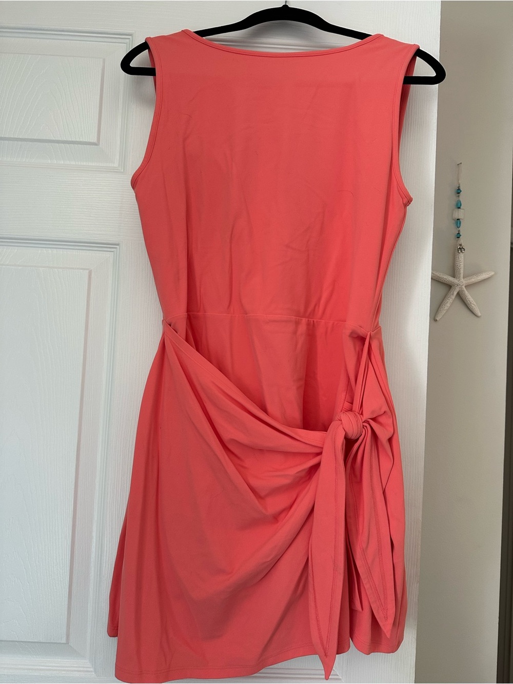 Abercrombie & Fitch Coral Sleeveless Knot-Waist Athletic Dress